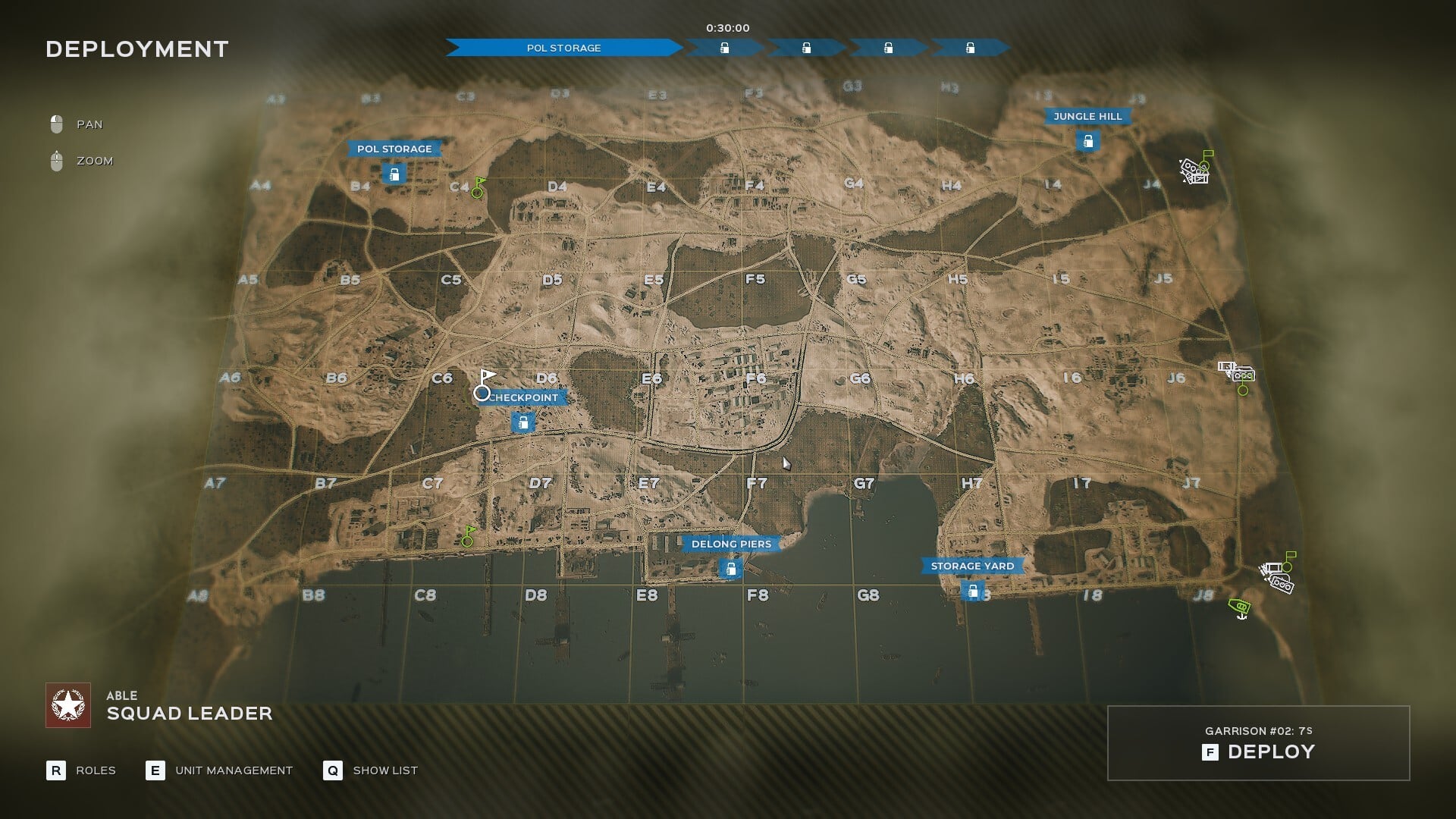 Offensive defender tactical map on Cam Ranh Port